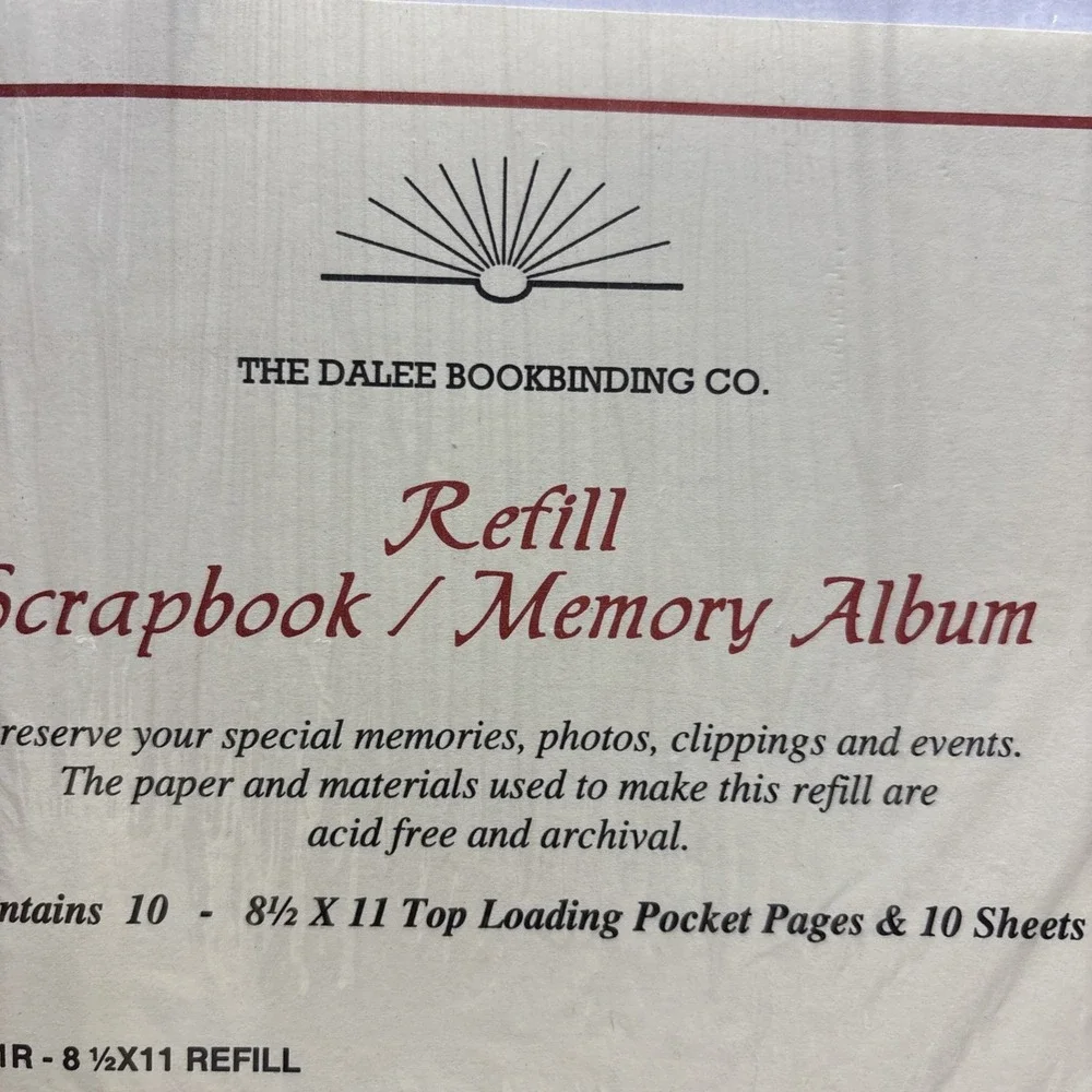 New Dalee‎ Bookbinding Scrapbook Album Refill 8.5x11 Top Loading 10 Pocket Pages